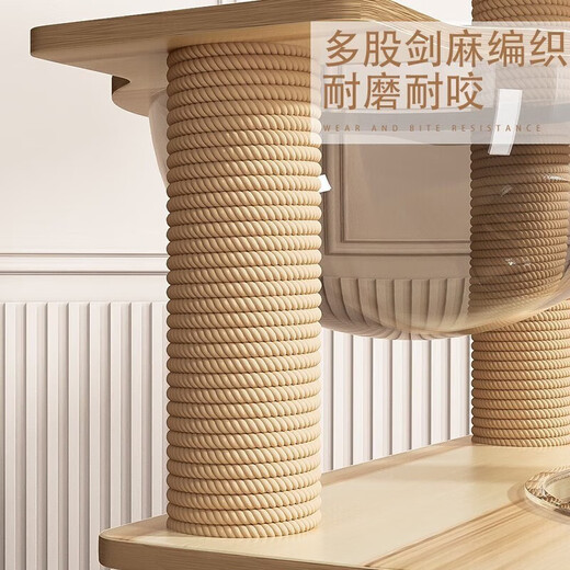 Luo Ou Mansion Katzenklettergerüst, große Katzenvilla, mehrschichtiges Katzenkratzbrett, Katzennest, Kratzbaum, All-in-One, Vier-Jahreszeiten-Internet-Promi-Raumkapsel, 120 cm 5-schichtiges Katzenschloss – verbesserte Version