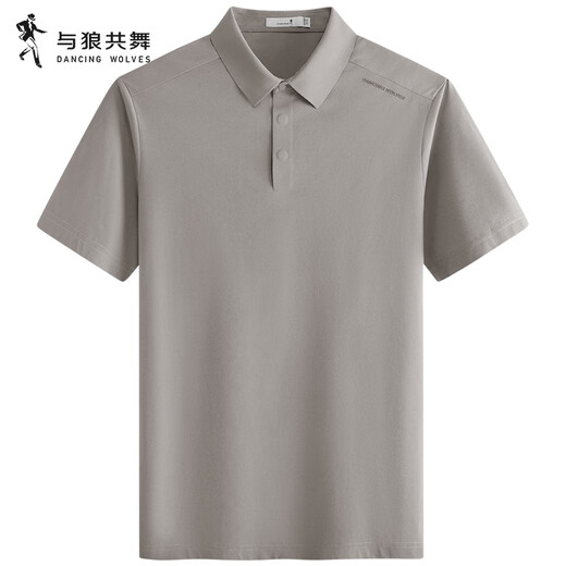 与狼共舞【速干】翻领短袖T恤男2025夏季新款男装商务休闲防晒POLO衫6012 卡其701 3XL (190)