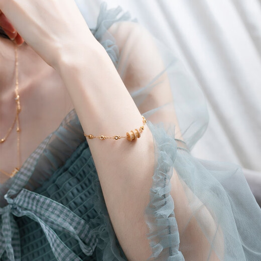 Li Shen's new small waist bracelet for women s925 silver plated 9K gold zircon bracelet retro light luxury hand jewelry for friends white zirconium