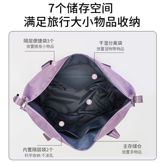 Short-distance hand-in-the-go travel bag large capacity for women lightweight storage bag luggage bag 2023 new portable additional bag (光类 47L) can be expanded with one layer large