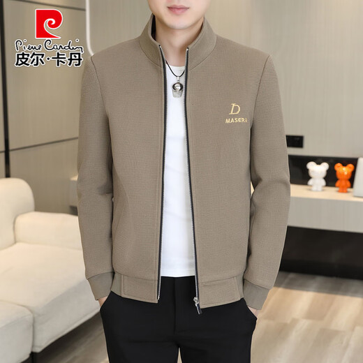 Pierre Cardin Spring Stand Collar veste de veste masculine 2025 Spring and Automne Korean Style Trendy Casual Veste de veste polyvalente pour hommes Black 695 M Environ 80-100 Jin [Jin est égal à 0,5 kg]