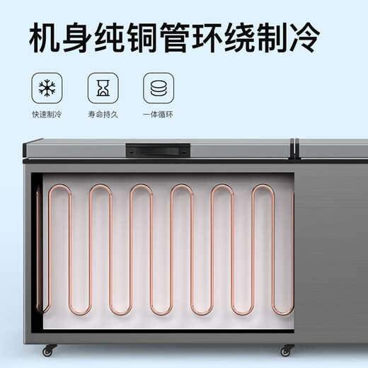 妮雪冰柜单温家用冷柜卧式大容量商用柜展示冷冻冷藏节能冰柜TM 828单温铜管智能温控1700*700*850