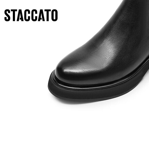 Staccato Новый зимний стиль в британском стиле Chelsea Boots Короткие ботинки толстые каблуки модные ботинки женские ботинки D9930DD3 Обсидиан Блэк (бархат) 38