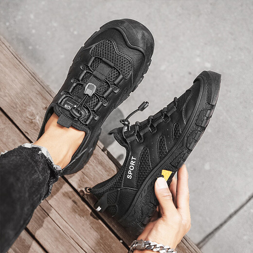 Arich Herrenschuhe Sommer-Mesh atmungsablen dünne Freizeitschuhe hohl Mesh kear-resistent nicht rutschfein