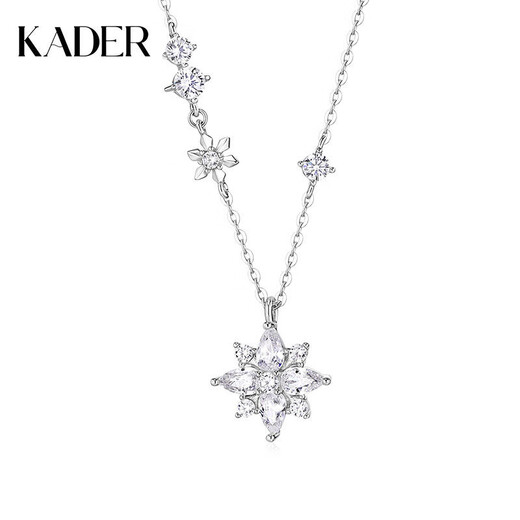 Catillo Lucky Snowflake 999 Silver Necklace Girls Pendant Clavicle Chain Birthday Gift for Girlfriend Snowflake Necklace/Free Engraving/925 Silver