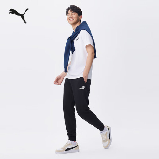 PUMA loose printed sports trousers and sweatpants men's new winter casual knitted pants 679607 black-01 XL (185/82A)