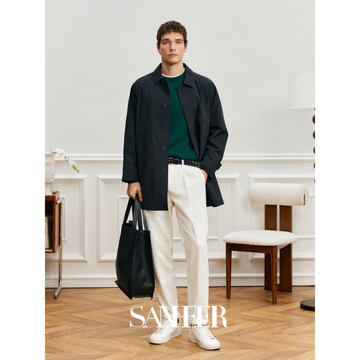 SANHEER British commuter windproof, waterproof and anti-wrinkle fabric spring high-end raglan sleeve windbreaker jacket DAF213 Khaki M /48