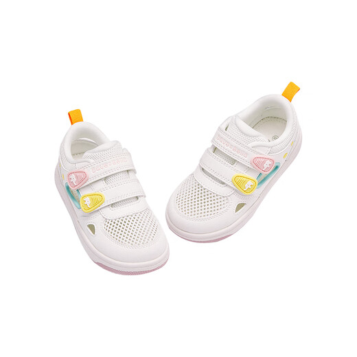 DAVE&BELLA children's mesh sandals, breathable boys' shoes, summer new non-slip children's toddler shoes, girls' casual shoes, pink and white set, in stock 23