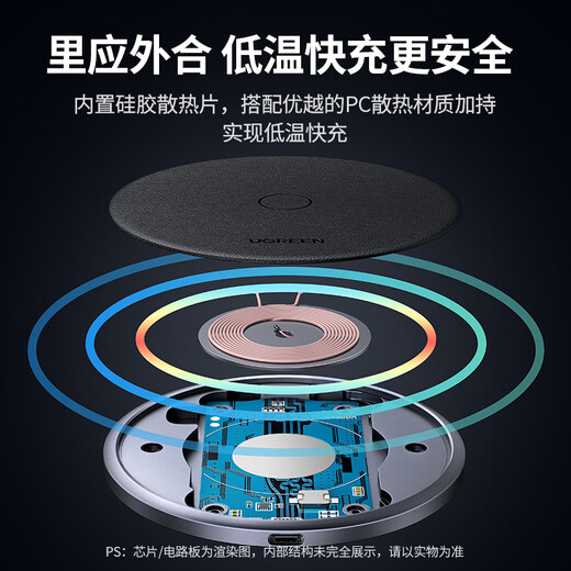 Green Network is suitable for Apple wireless charger iPhone16/15/14/13/12ProMax/11/X Huawei Xiaomi Samsung Android mobile phone headset 15W desktop charging pad dock