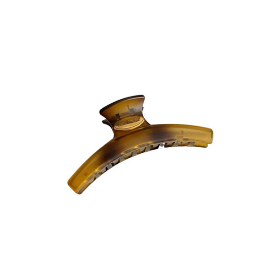 Hejimei French Retro Retro Maillard Clips de agarre de gran tamaño con gran volumen de cabello en la parte posterior de la cabeza Corea coreana Gold Standard Clip Standard Stardress Shark Clip 3884-3 amarillo Amber English Standard Curred Clip