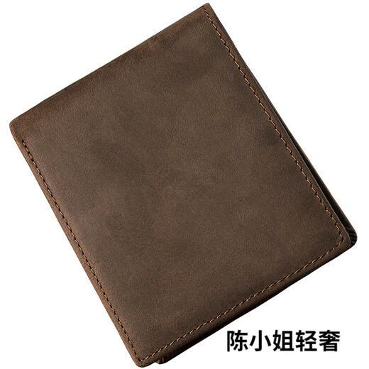 GPHF Japanische Originaldesign Top-Layer Cowhide Herren Short Wallet Retro Herren echte Leder Horizontale Mehrkarten-Brieftasche Dunkelbraun Dunkelbraun importierten oberen Schicht Cowhide