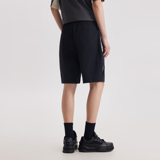 CABBEEN contrasting color structure men's shorts summer casual splicing street fashion loose and versatile five-quarter pants anthracite 01 L /175/50