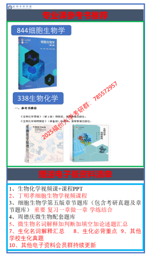 2025届 福州大学 福大338生物化学+844细胞生物学 初试真题咨询 至尊辅导(36课时)