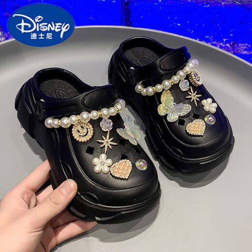 Disney (Disney) Chaussures de la grotte des filles Summer 2025 Nouveaux sandales de princesse à la mode pour enfants moyens de plage antidérapants