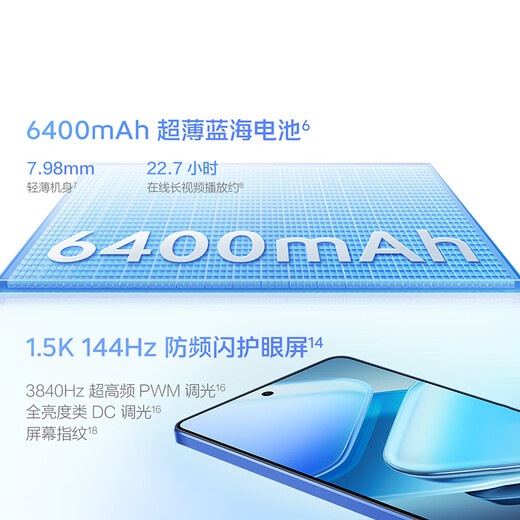 IQOOZ9 Turbo Long Battery Version Brand New Not Activated Third Generation Snapdragon 8s 2025 New 5G Mobile Phone Yuanhang Blue 12GB+256GB