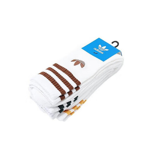 阿迪达斯（adidas）三叶草男袜女袜 2025秋季新款运动休闲袜子训练透气两双装中筒袜 JX521 M