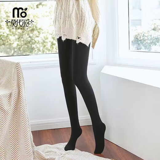 Modal leggings for women in autumn and winter, thick outer wear, slimming pantyhose, spring, autumn and winter bare leg artifact, large size black, warm, tempting black with feet, one size fits all, 160g, thin velvet style, 80-150Jin Jin is equal to 0.5 kg