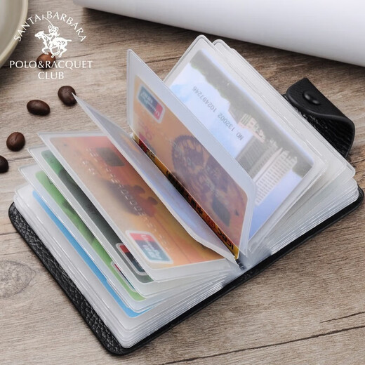 St. Paul's men's card holder with multiple card slots, 24 card holders, bank card holder, black anti-degaussing card holder, ID bag, key bag, business card holder, black [Officially authorized-10 penalties for fakes]