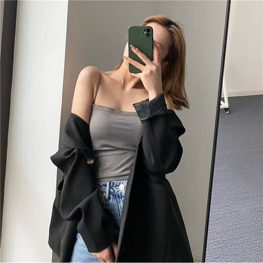 Mi Xiao main vest women's fixed coaster no rims underwear sling tube top female beauty back tube top sling long khaki one size (80-130Jin Jin is equal to 0.5 kg)