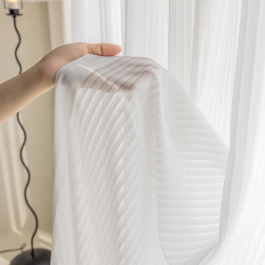 Yinmai gauze curtain dream curtain 2025 new vertical blinds phantom gauze bedroom living room balcony household white light-transmitting and opaque white丨white per meter punching processing