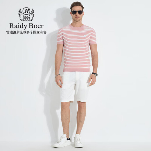 Raidy Boer/雷迪波尔【伊力特ELITE】2025年夏条纹短袖T恤男 7011 红条 2XL /185/54
