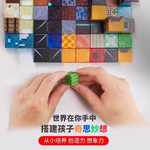 OEING我的世界磁力方块3-6-10岁磁铁磁吸玩具拼装积木男女孩新年礼物 图书馆楼683颗粒+21人仔