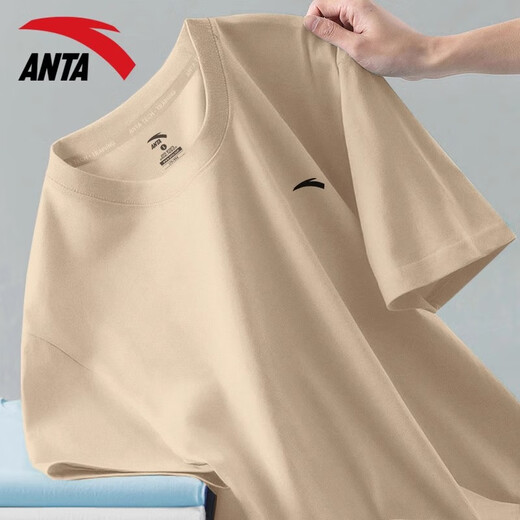 Anta (Anta) Ice Seide Kurztrocknend kurzärmeliges T-Shirt für Männer 2025 Frühling und Sommer Cool atmable Casual Running Fitness-Übungen halbärmelte Männer -10 hellbraun [Eisseide Schnelltrockne] XL /180 für 140-160jin [Jin gleich 0,5 kg] geeignet.