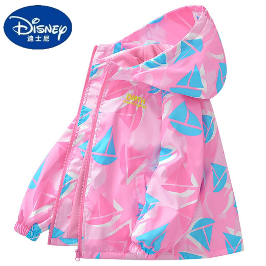 Disney (Disney) Kinderladung Top Integriertes Fleece Dünn Fleece Herbst -Mädchen -Mantel Spring- und Herbst 2025 Neues Stil mittelgroßer Kinder im Fleece -Stil Pink 9903 110 cm