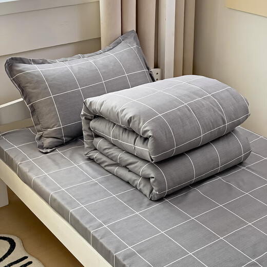 Student dormitory bunk bed three-piece set skin-friendly brushed quilt cover sheets and pillowcases home four-piece set Norway single bed three-piece set quilt cover 150*200cm