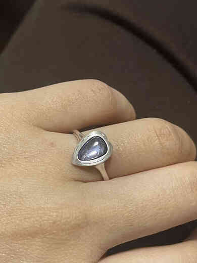 Love Tanzanite Color Full Body 925 Silver Matte Designer Palace Retro Silver Ring in Weizi Illustration Spot Port Code 15 Full Body 925 Silver