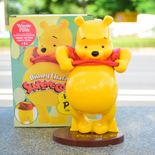 Winnie the Pooh Big Belly Pooh Desktop Model Model Doll Gift Doteon Juguetes para niños Caja de regalo Big Belly Winnie alrededor de 20 cm