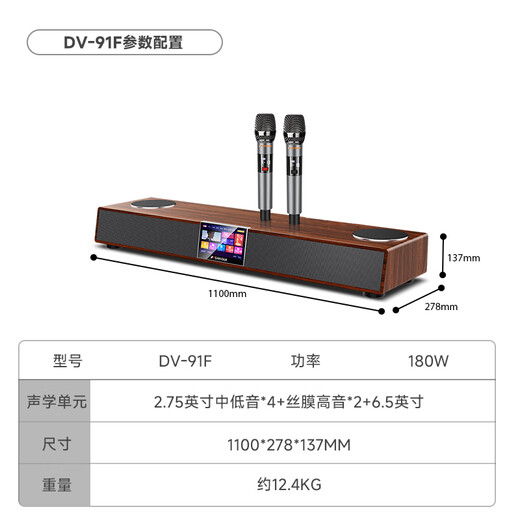 SANSUI DV-91F echo wall TV audio home KTV set son panoramique machine de karaoké intelligente tout-en-un home cinéma karaoké chanson peut être connectée au téléviseur avec microphone