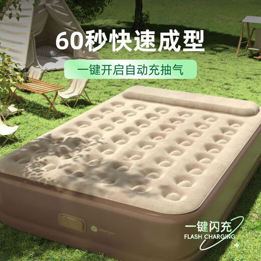 Yuanda Mian single inflatable mattress on the floor air bed outdoor camping air bed office lunch break double accompanying bed single 190*100*25-all-in-one bed pillow (external version)