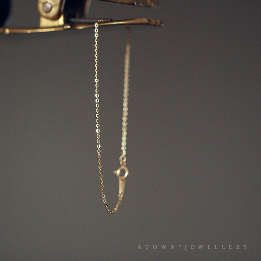 Shumo ATOWN pure 14K gold bracelet naked chain simple and versatile fine K gold bracelet female ins Chinese Valentine's Day gift length 17cm