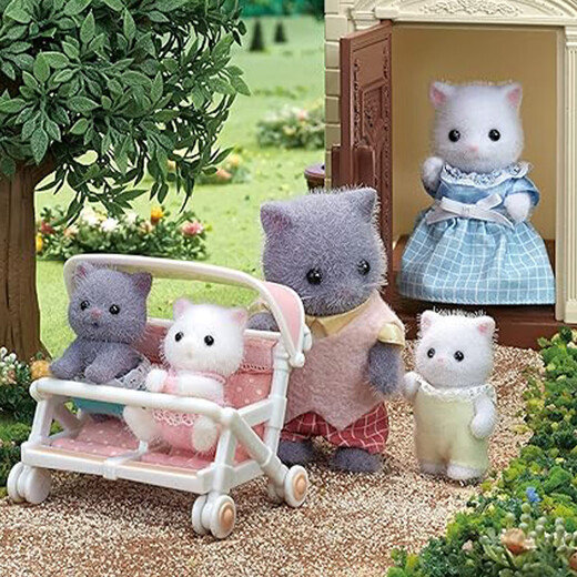 Sylvanian Families Version japonaise de la mère de chat perse, jeu de poupées de joueurs de fille de maison, cadeau d'anniversaire pour les enfants