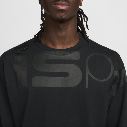 耐克（NIKE）官方ISPA男女长袖上衣情侣纯棉休闲运动叠搭舒适FJ7375 010黑/黑 L