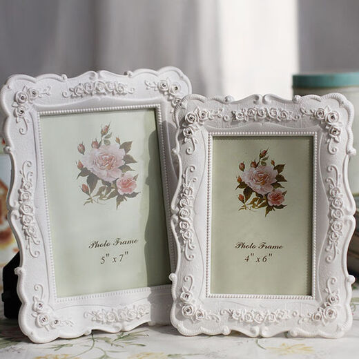 European style, rose 678 inch pastoral wedding photo frame on the stage creative simple photo studio ornaments European style small rose photo frame 6 inch (horizontal and vertical)