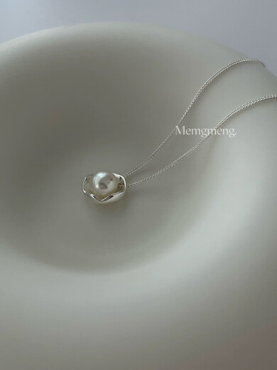 Taste the Korean version of the very present pearl necklace 925 silver natural freshwater pearl large size necklace