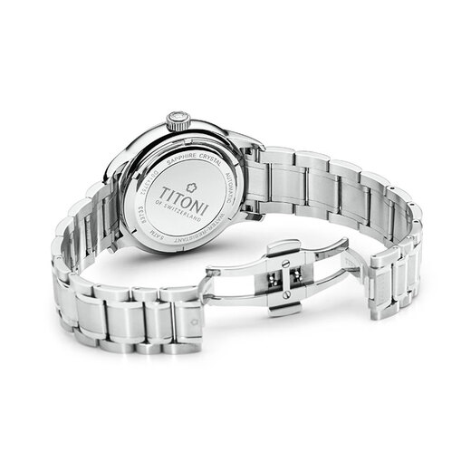 Plum Blossom (Titoni) Swiss Watch Aerial Spellord Серия бизнеса Простые автоматические механические мужские часы Женская пара смотрит на мужские часы 40 мм 83733-S-673