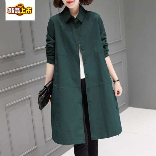 Chujing windbreaker jacket for women 2025 spring new outer wear foreign style age-reducing mother's clothing large size loose slimming top brown elastic cuffs XL 90-115