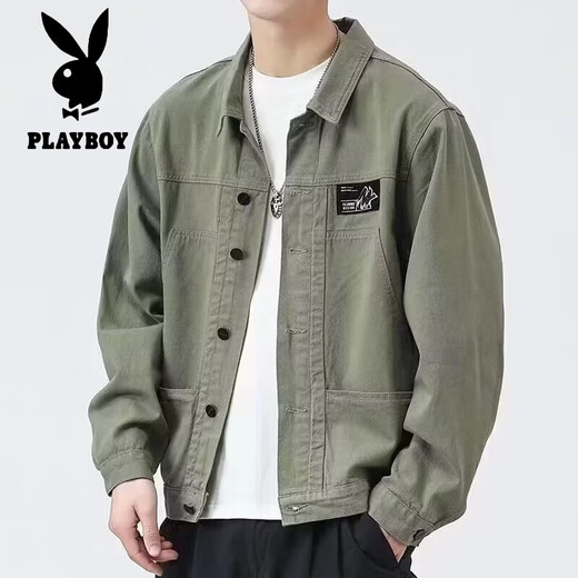 Jacket Playboy Spring et automne 2025 Nouvelle chemise Automne Veste de travail masculine de la veste de début d'automne [Version mise à jour] K12806 Black XL [suggéré 128-140jin [Jin est égal à 0,5 kg]]]