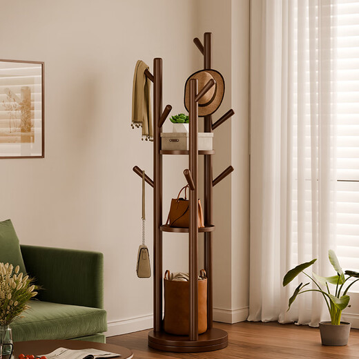 Jiayi clothes rack floor-standing bedroom solid wood coat rack rotatable clothes rack multi-functional clothes rack simple storage rack