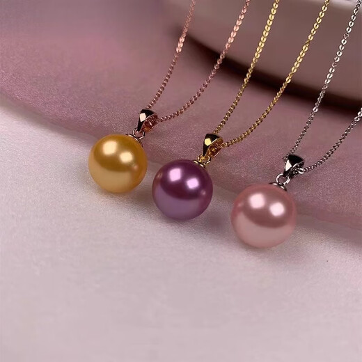 Fat Donglai same style pendant pearl women's s925 plated 18k gold single round shell bead new temperament necklace rose white silver drag 8mm