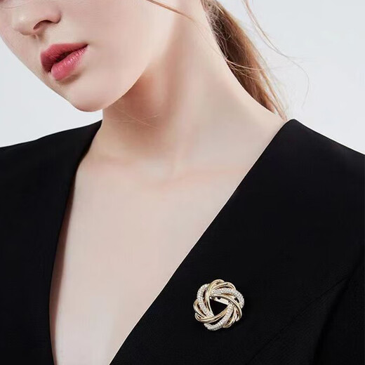 Sarala silk scarf buckle, multi-functional, non-slip hem, knotted buckle, multi-functional waist-cinching brooch, dual-purpose SN6857 circle gold (multi-purpose buckle)