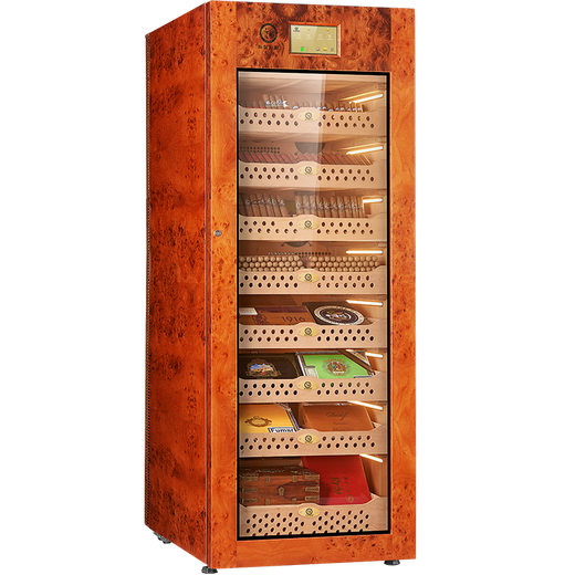 Bulldog cigar cabinet, constant temperature and humidity control, cedar wood compressor, cigar humidifier, red wine cabinet, dual-purpose ammonia removal, WiFi energy-saving, frequency conversion fingerprint lock, large capacity VC528, fourth generation high-end solid wood VC528+1790mm high