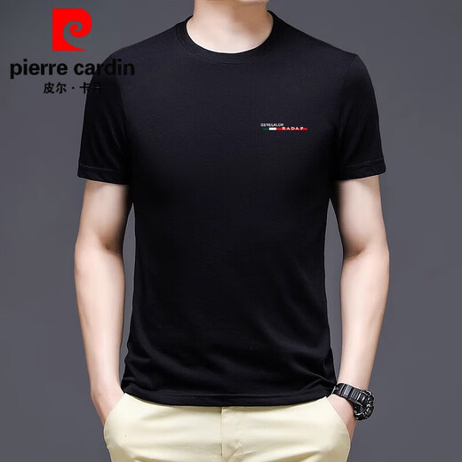 
Pierre cardin pure cotton short-sleeved T-shirt for men in summer new round neck Xinjiang cotton white t-sleeved men's base T-shirt for men men's white Q7018 L suitable for 120-140Jin [Jin equals 0.5 kg]