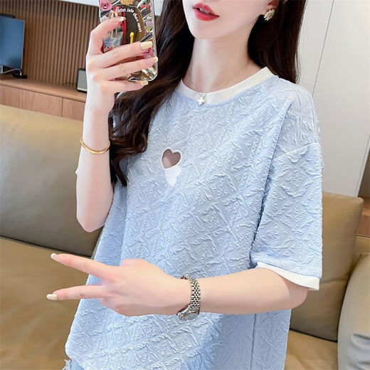 Aemape Sommer Nischendesign Jacquard Kurzärärmig Frauen koreanische Version 2025 Lose und modische neue Top-Basis-Hemd Trendy Ins KM-9272 White M 80-100