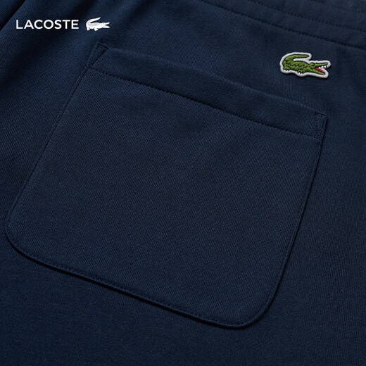 LACOSTE法国鳄鱼男装25春夏新款标准版型3D印花法式毛圈布短裤|GH9708 166/藏青色 XL 6