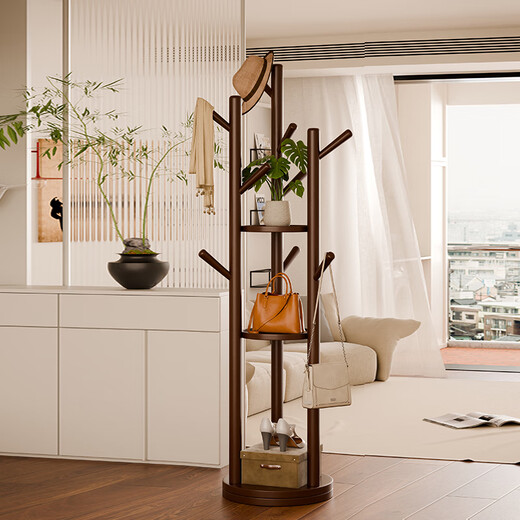 Jiayi clothes rack floor-standing bedroom solid wood coat rack rotatable clothes rack multi-functional clothes rack simple storage rack