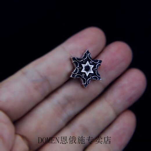 映棠金店男士胸针西装胸针镀白金航海家北极星金色银色复古领 银色镀白金款北极星胸针+袖扣套